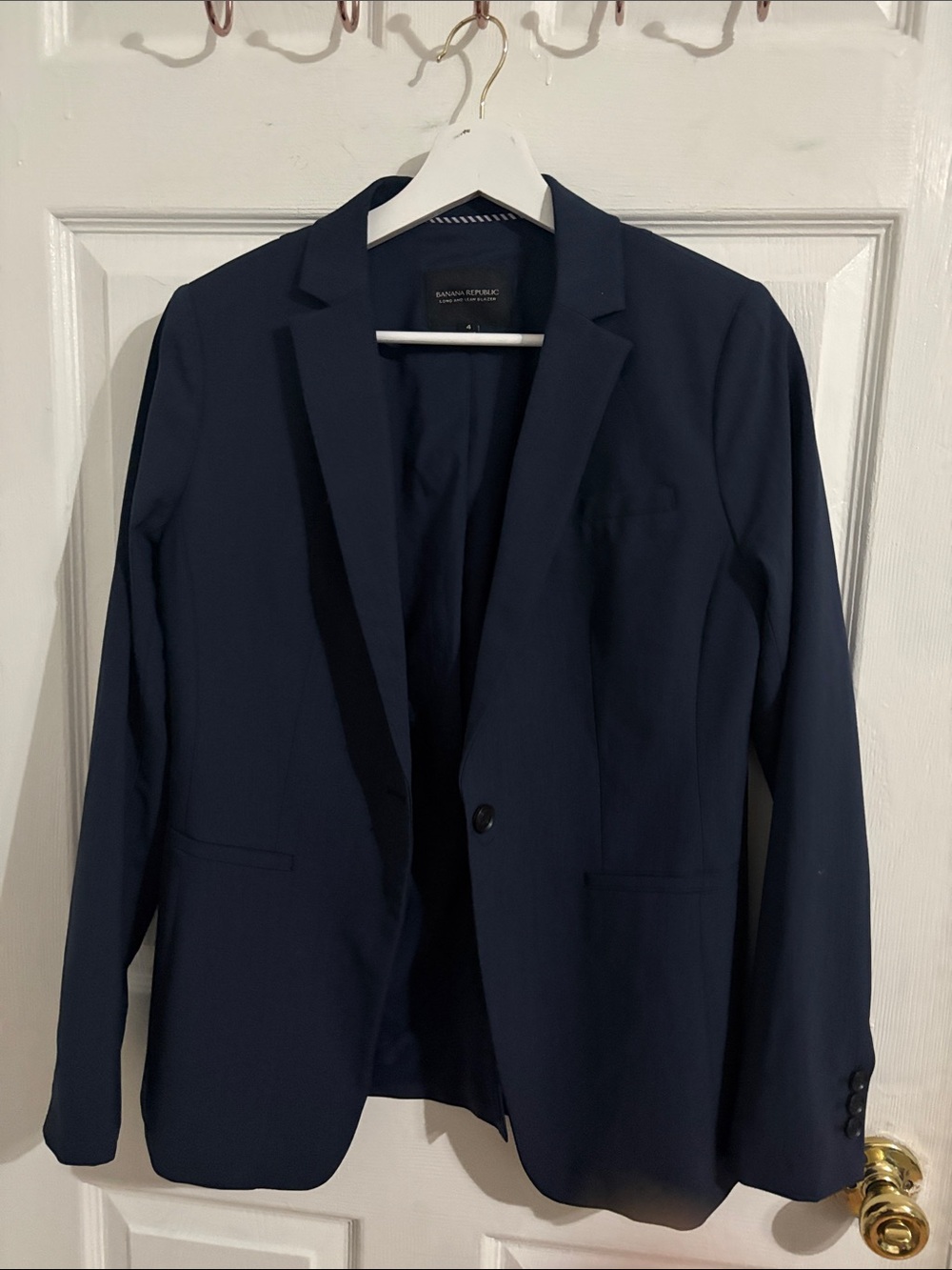 Banana Republic Men's Dark Navy Single-Button Blazer